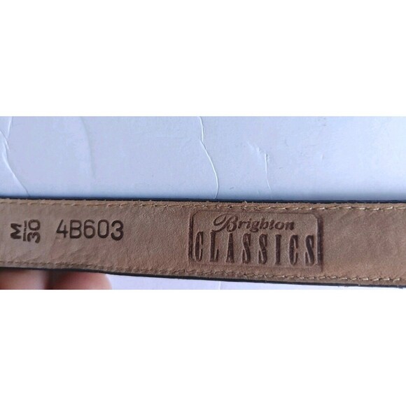 Brighton Classics Black Snake Print Leather Belt Gold Silver Buckle Medium 30 main image 5